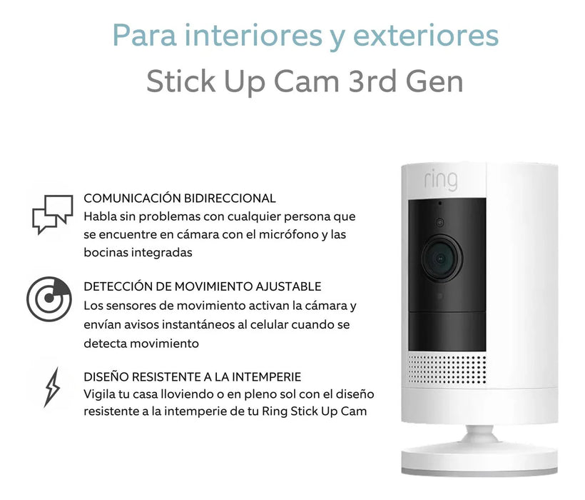 Cámara De Seguridad Exterior Inalámbrica Ring Stick Up Cam