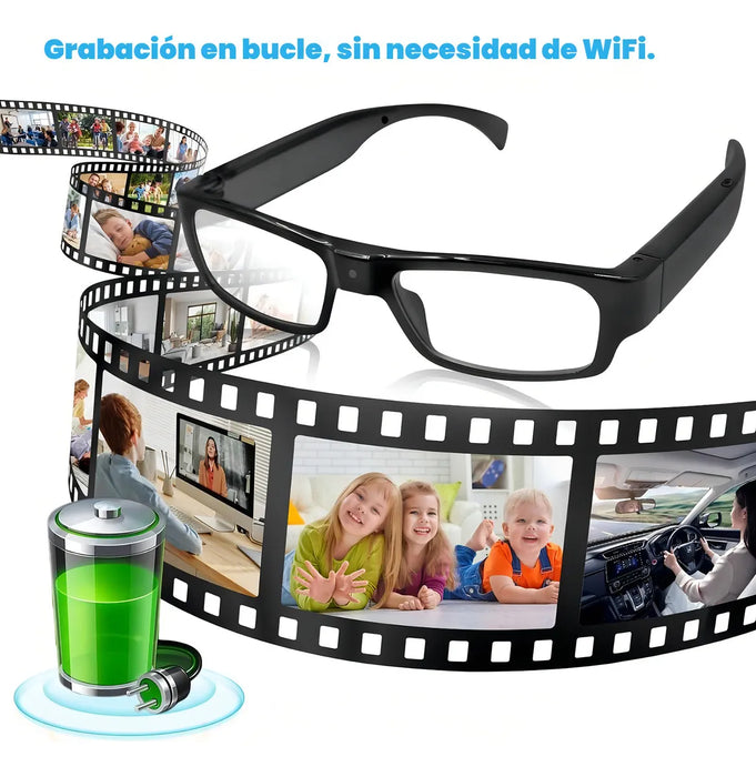 GAFAS INTELIGENTES CON CÁMARA ESPÍA 300MAH 1080P AUDIO/VIDEO GRADO B