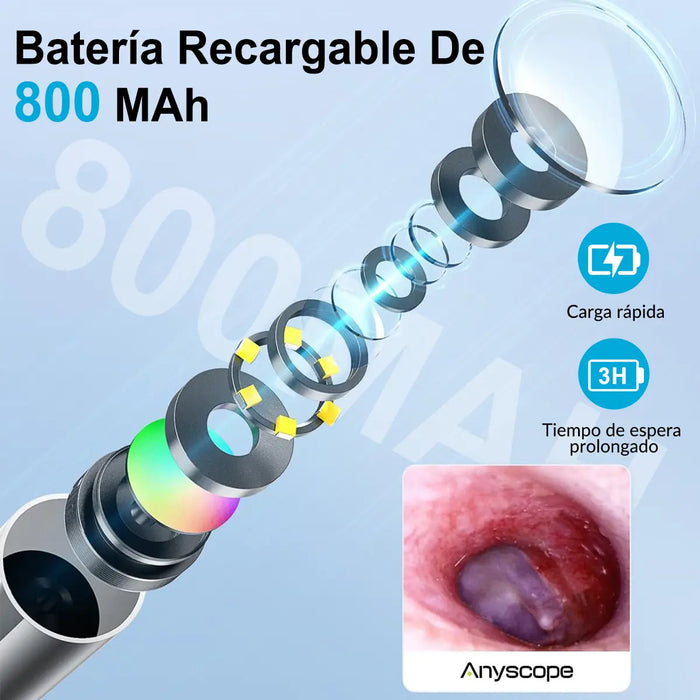 OTOSCOPIO DIGITAL RECARGABLE WIFI COMPATIBLE ANDROIDS BLANCO BLANCO GRADO B