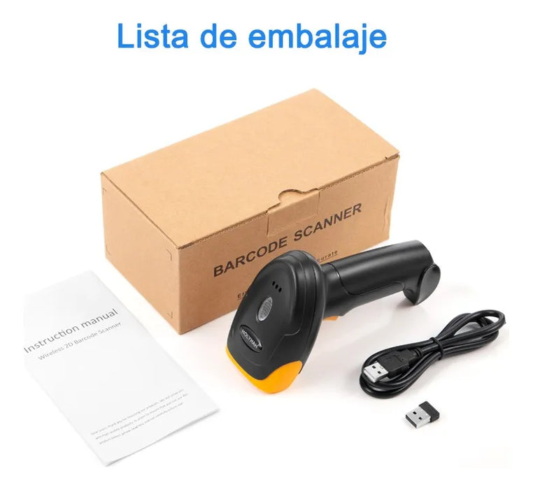 Lector De Escáner De Código De Barras Con Cable Inalámbrico