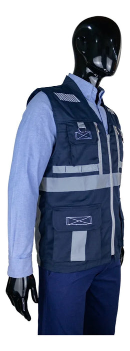 Chaleco Reflectante Bultex Zacatecas 6 Bandas Seguridad Azul Marino Extra Grande GRADO B