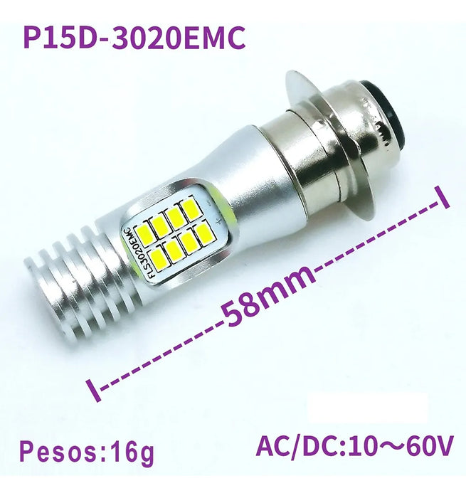 Luz De La Cabeza Para Motocicleta Led H4 Ba20d P15d H6 1059