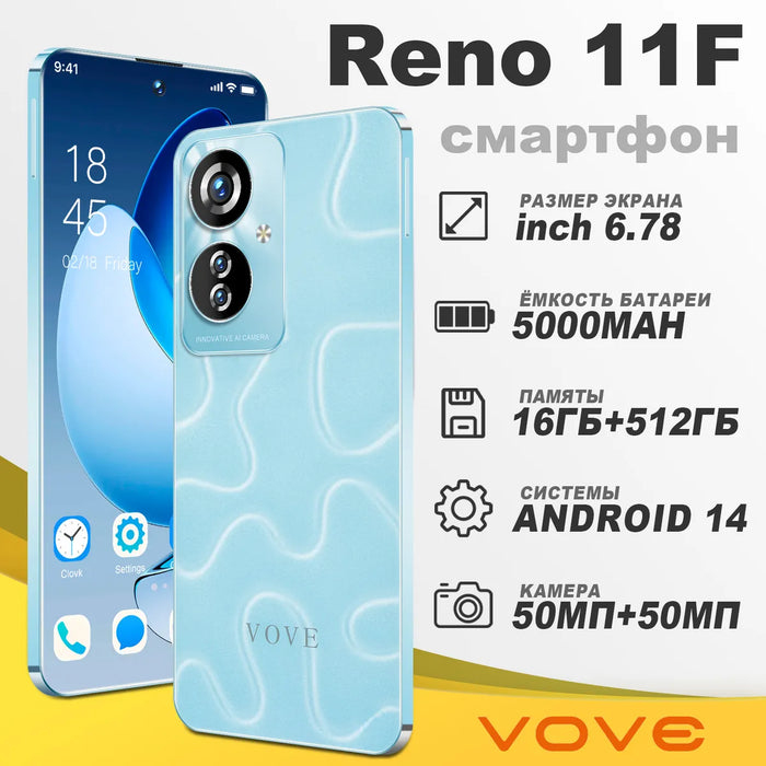 DUAL SIM TELÃ©FONO RENO 11F 512GB/16GB RAM SMARTPHONE 2025 MOVILES BARATOS Y BUENOS CELULARES SOPORTA RED 4G/5G BATERÃ­A DE LARGA DURACIÃ³N ANDROID14 GRADO B