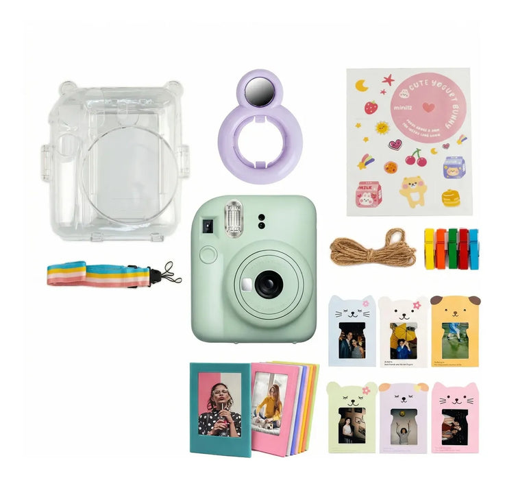 Kit Instax Mini 12 Verde Fuji + Pack Accesorios Exclusivos Verde Menta GRADO A