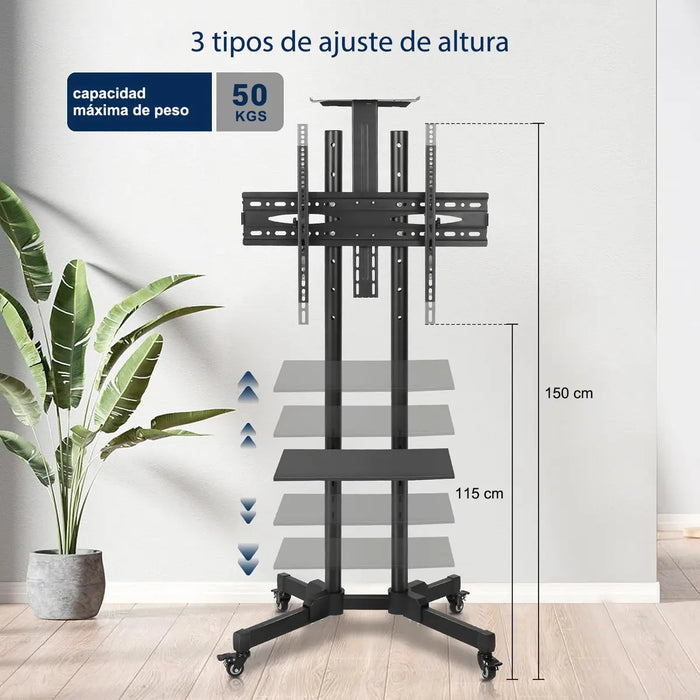 SOPORTE TV MÓVIL CON ALTURA AJUSTABLE PARA TV DE 32'' A 75'    GRADO B