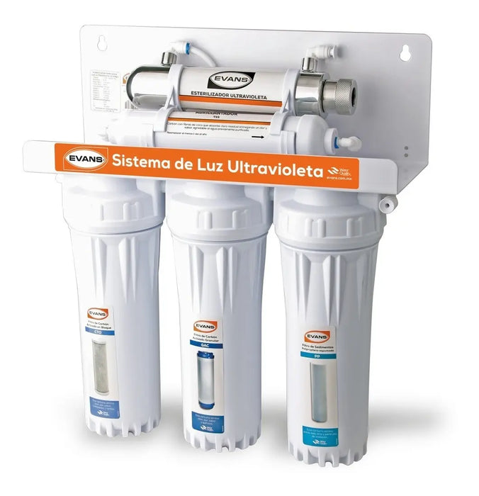 PURIFICADOR DE AGUA DE 5 ETAPAS CON LUZ ULTRAVIOLETA COLOR BLANCO EVANS WP-1 GRADO B