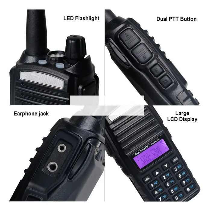 Kit Radios Walkie Talkies 8w Uhf Vhf Fm 2800mah & Cable Usb