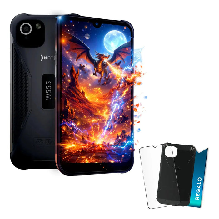 SMARTPHONE YEEMOVIE-W555 4 GB RAM 64 GB 4G LTE NFC HD SCREEN 5.7, DUAL CAMERA 13 MP 5 MP BATTERY 4000 MAH IP68 NEGRO GRADO B