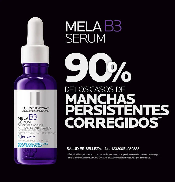 LA ROCHE-POSAY MELA B3 SÉRUM ANTIMANCHAS CORRECTOR INTENSIVO CON NIACINAMIDA 10% Y MELASYL PARA PIEL CON MANCHAS OSCURAS Y TONO DESIGUAL, 30 ML DÍA/NOCHE   |  GRADO A