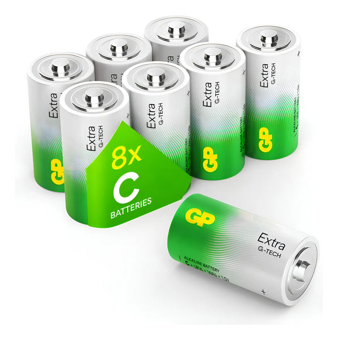 Pilas C Gp Batteries - Paquete De 8 - Baterias Lr14 - Alto Rendimiento, Larga Duración, 10 Años De Vida Útil - Ideales Para Monitores Bebés, Juguetes De Control Remoto, Radios Y Más Grado B