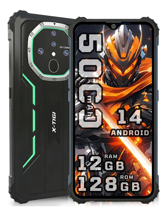 X-TIGI BISON2 PHONE KINGKONG 12 GB+ 128 GB ANDROID 14 DUAL SIM WITH SLOT SD OCTA-CORE 5000 MAH 6.6 INCH HD SCREEN DOUBLE CAMERA SMARTPHONE WITH FACIAL GRADO B