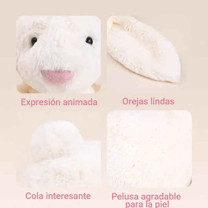 PELUCHES MAYOREO 6 PZAS CONEJOS BLANCOS 30CM GRADO B