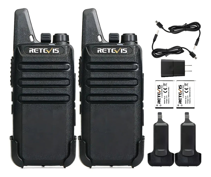RETEVIS RT22 RADIOS DE COMUNICACION LARGO ALCANCE WALKIE TALKIE RECARGABLE PEQUEÍ±O Y PORTÁTIL,WOKITOKIS PROFESIONAL CON... UHF NEGRO GRADO B
