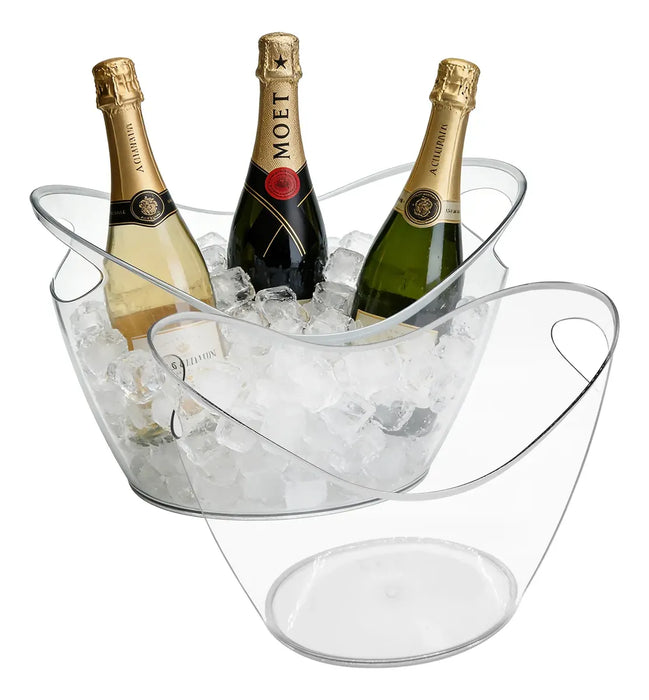 10PZAS 4L HIELERA TRANSPARENTE CERVEZA Y CHAMPAÍ±A BOTELLAS BLANCO HIELERA TRANSPARENTE GRADO B