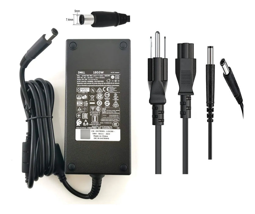 CARGADOR ADAPTADOR PARA DELL LAPTOP 180W 19.5V 9.23A 7.4X5MM NEGRO - TiendaKomet México