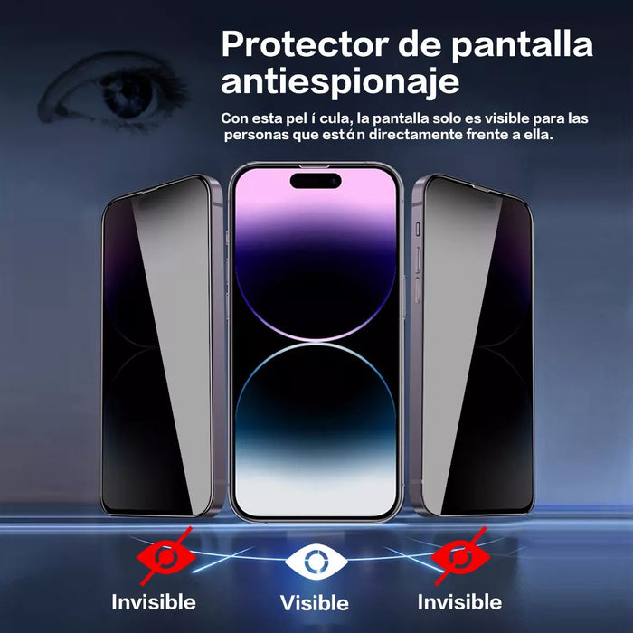 [2 EN 1] MICA PRIVACIDAD VIDRIO PARA IPHONE + LENTE CAMARA