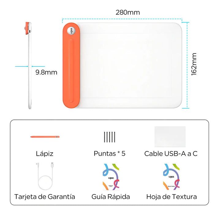 Tableta Gráfica Inalámbrica 8.5 X 6 Pulgadas Q8w Tableta de Dibujo Gran Superficie 8192 Niveles Sin Batería Tableta Gráfica Para Windows Mac Os Chrome Os Android GRADO A