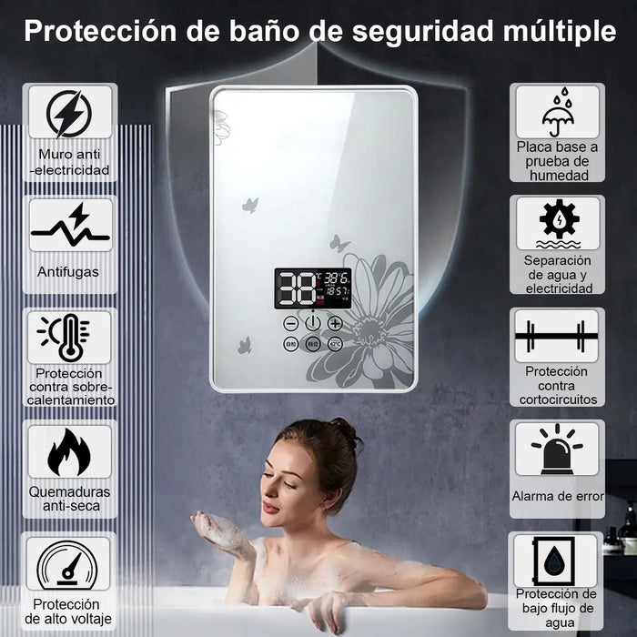 CALENTADOR AGUA ELECTRICOS BOILER INSTANTÁNEO DE PASO 6000W GRADO B