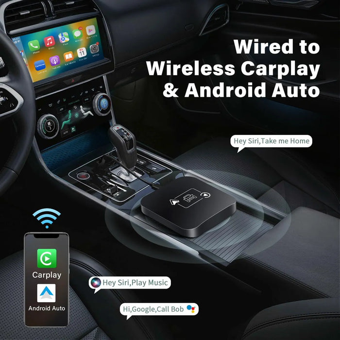 Adaptador Inalámbrico Car Play, Android Auto Converter 2en1