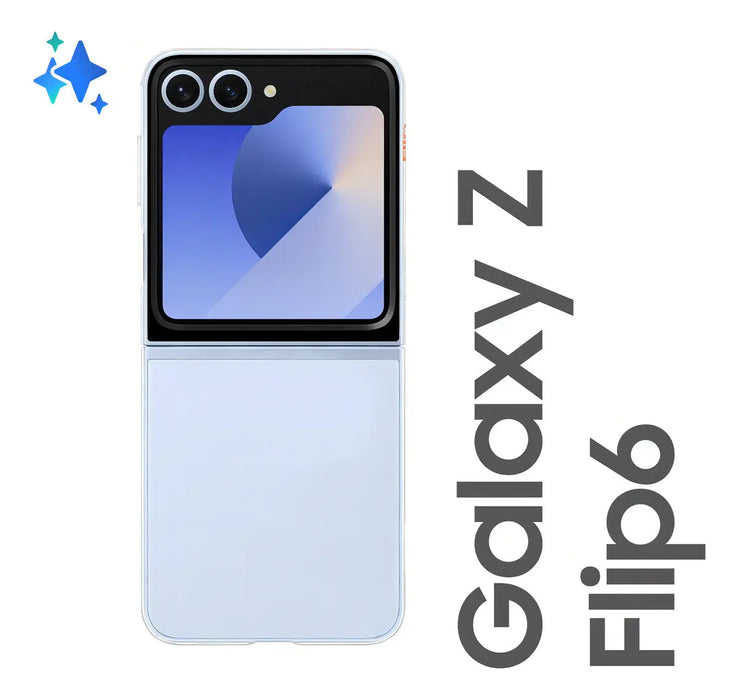 TELÉFONO CELULAR SAMSUNG GALAXY Z FLIP6 5G, 256 GB, 12 GB DE RAM, PANTALLA 6.7, CÁMARA. DUAL+ SELFIE DE 50 MEGAPÍXELES, GALAXY AIR BLUE - EXCELENTE (REACONDICIONADO) GRADO B