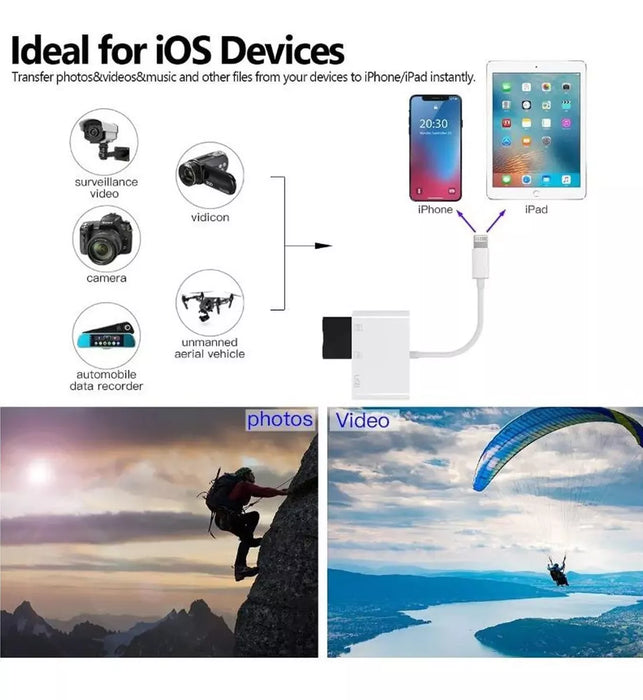 adaptador otg usb 3, 0 3 en 1, compatible con iphone GRADO B