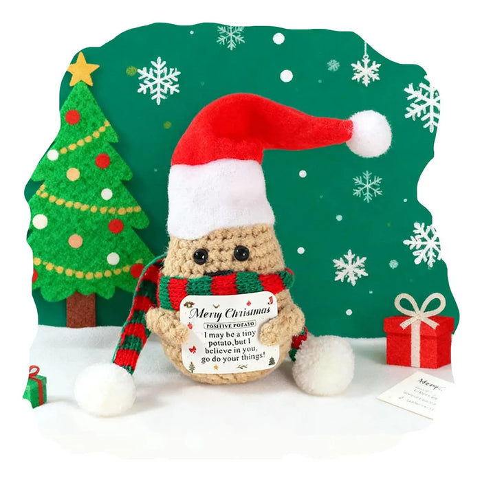 Muñeco Potato Navideños Felpa Tejida A Mano Decoración 3