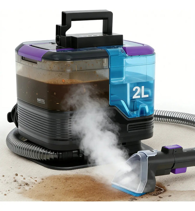 ASPIRADORA INYECCIÓN SUCCIÓN MÁQUINA LIMPIADORA DE ALFOMBRAS PORTÁTIL CON VAPOR DE ALTA TEMPERATURA 12KPA POTENTE... PÍºRPURA