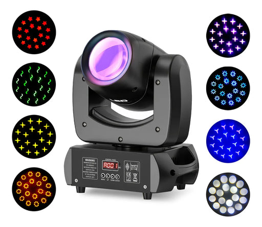 CABEZA MOVIL LED 130W LUCES DE ESCENARIO GOBOS MULTICOLOR GRADO A - TiendaKomet México
