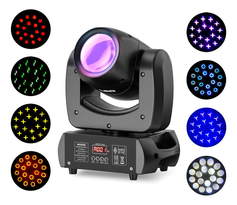 CABEZA MOVIL LED 130W LUCES DE ESCENARIO GOBOS MULTICOLOR GRADO A - TiendaKomet México