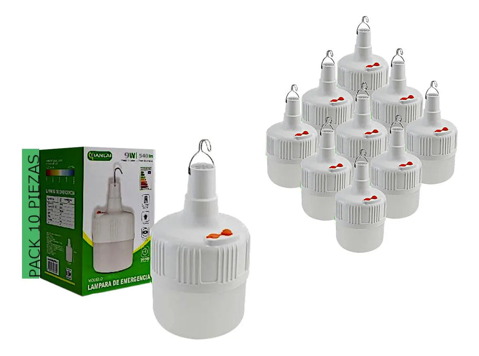 FOCO HOGAR PORTÁTIL GANCHO LED RECARGABLE 10 PZ