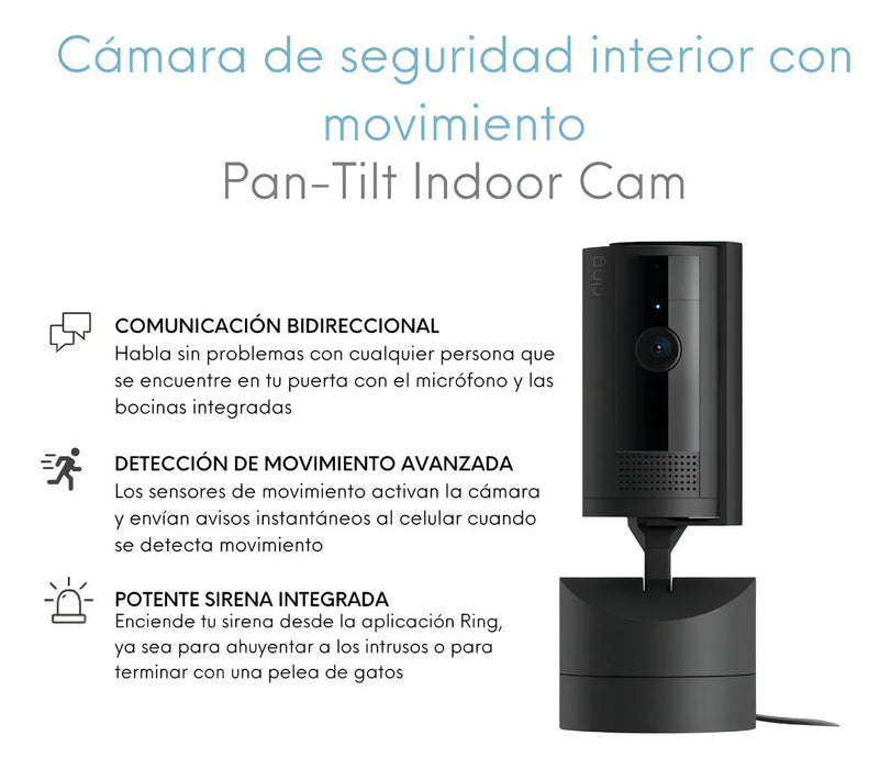 CAMARA DE SEGURIDAD INTERIOR CON MOVIMIENTO RING PAN-TILT INDOOR CAM GRADO B