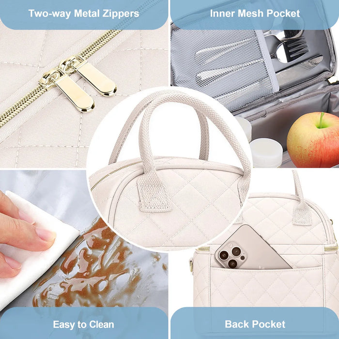 Lonchera Termica Bolsa De Almuerzo Portátil Fiambrera 13l Blanca GRADO A