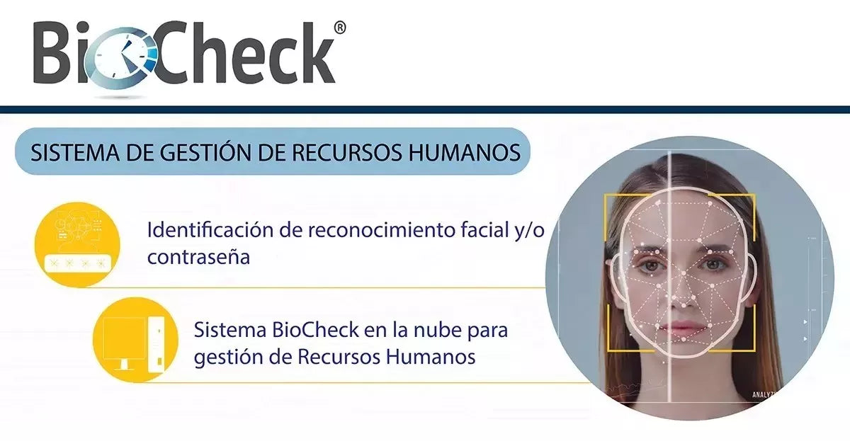 RELOJ CHECADOR MULTIBIOMÉTRICO BIOCHECK, grado b.
