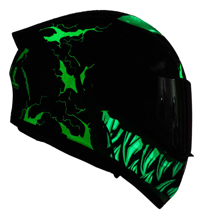 CASCO KOV ESTELAR TROLL NEGRO Y VERDE FLUORESCENTE TALLA XL GRADO A