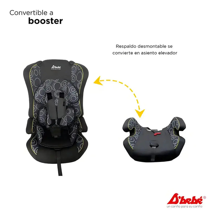 AUTOASIENTO MAXI BOOSTER CON RESPALDO D'BEBÃ© NEGRO Grado B