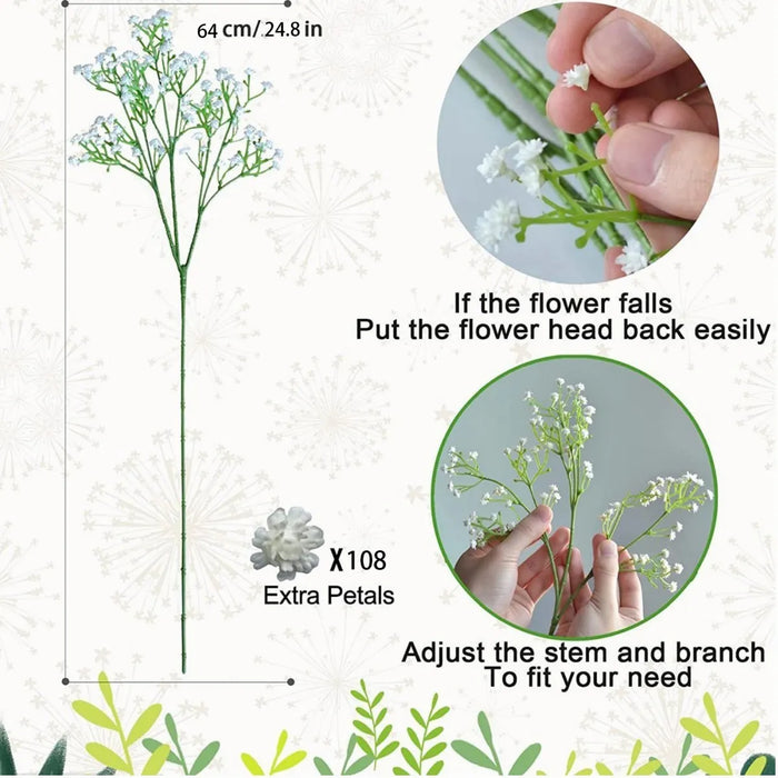 10pcs Flores De Gypsophila Artificiales Para Boda,fiesta