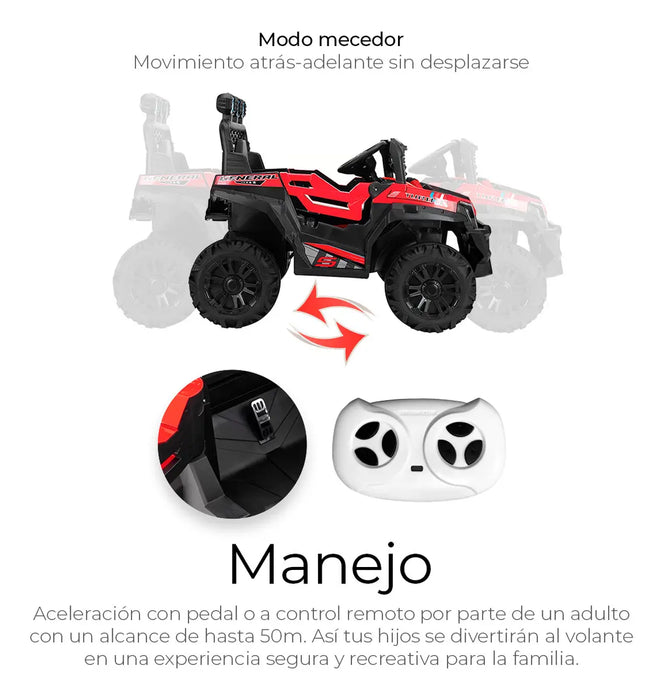 COCHE ELECTRICO MONTABLE CARRITO CON CONTROL REMOTO BUGGY COLOR ROJO