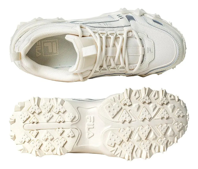 TENIS FILA OAKMONT TR DAMA 3JM01737100 ORIGINAL MODA CREMA LISA 24.5 MX GRADO B