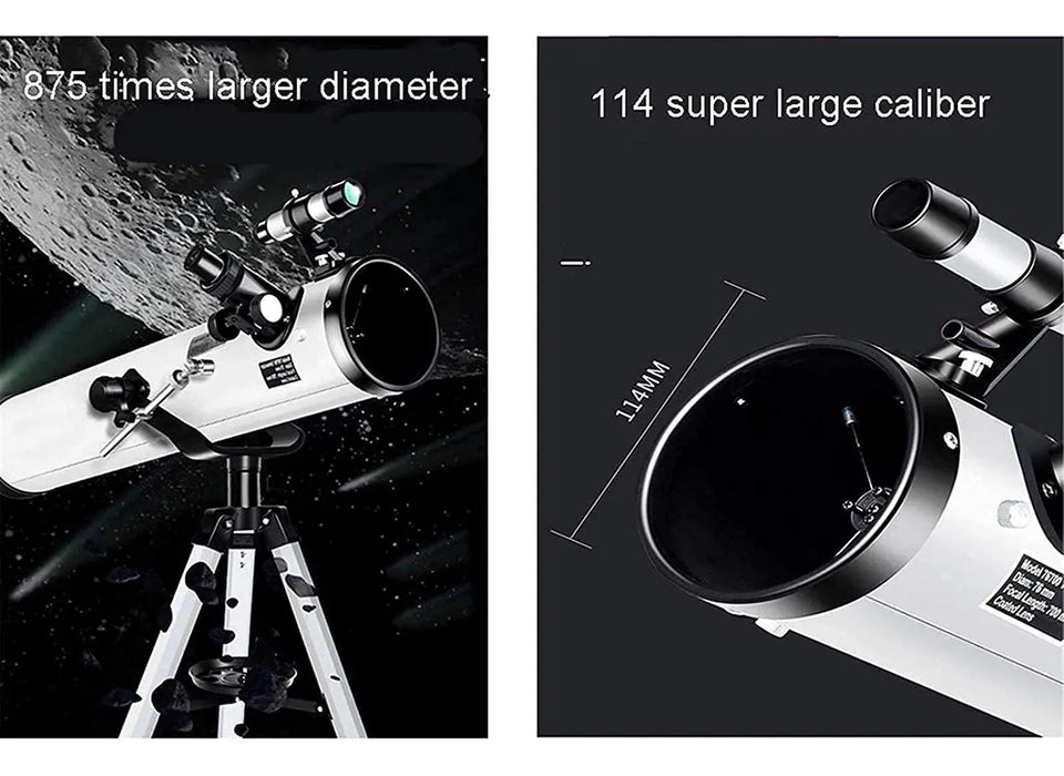 Telescopio Astronómico Profesional 114/700mm Hd 35x-525x GRADO A
