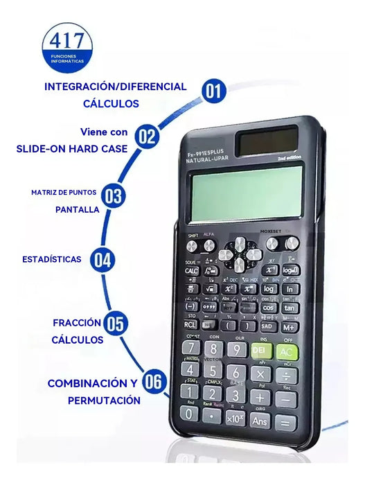 Calculadora Cientifica Fx-991es Plus En Negro Multifuncional Grado B
