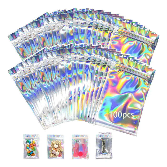 200 BOLSAS SELLADA HOLOGRAFICA PARA DULCES Y POUCH  GRADO B