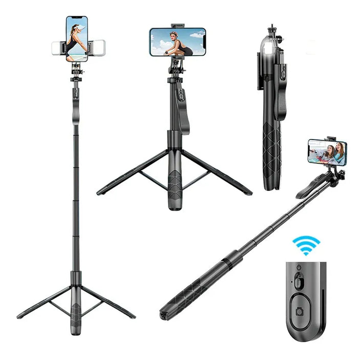 Palo De Selfie TrÃ­pode Con Luz De Relleno Y Control 1.55m GRADO B