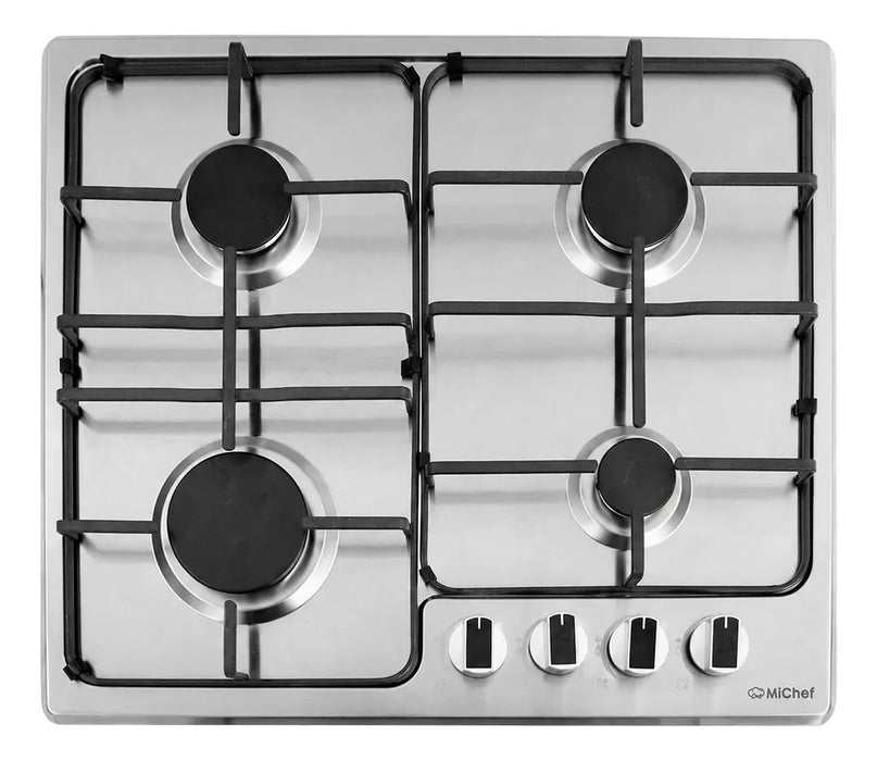 PARRILLA EMPOTRABLE MICHEF RAGU 4 QUEMADORES ACERO INOXIDABLE GAS NATURAL Y LP GRIS GRADO B