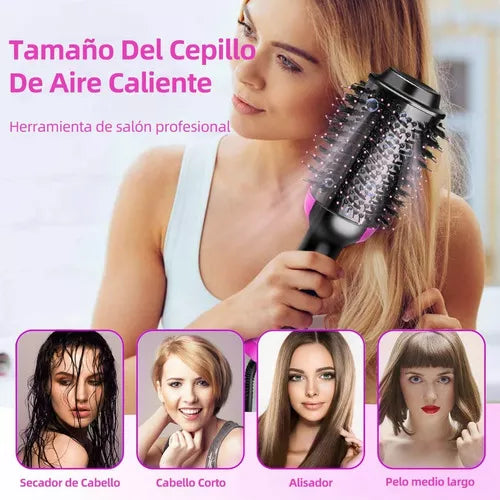Cepillo Cabello Secador 4 En 1 De Iones Negativos Alaciador