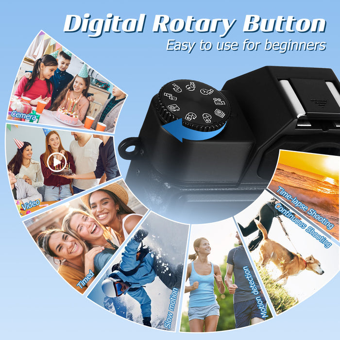 CAMARA DIGITAL AUTOFOCUS 4K 56MP CON PANTALLA ROTACION 180