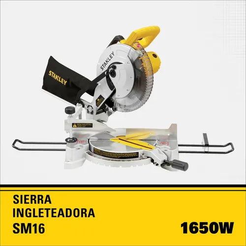 Sierra De Inglete 1650w +disco Corte Aluminio Stanley Sm16b3 GRADO A