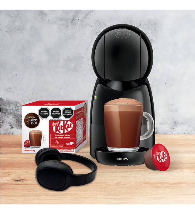 Cafetera Krups Dolce Gusto Con Audi­fonos Y Capsulas Kit Kat Negro GRADO B