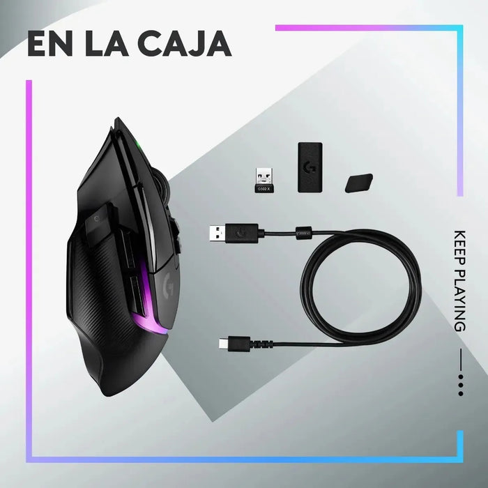MOUSE GAMER INALÁMBRICO LOGITECH G SERIE G G502 X PLUS BLACK GRADO B