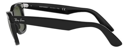 arm. solar ray-ban wayfarer 0rb2140 protección uv 1 color 901 color de la lente verde color de la varilla negro color del armazón negro 6961 Grado A