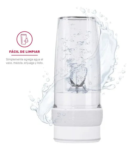 Licuadora PortÃ¡til Licuadora Portatil Juguera Electrica Recargable Usb 490 Ml Con Usb Blanca Y Vaso De PlÃ¡stico 7.4v - Incluye 5 Accesorios GRADO B